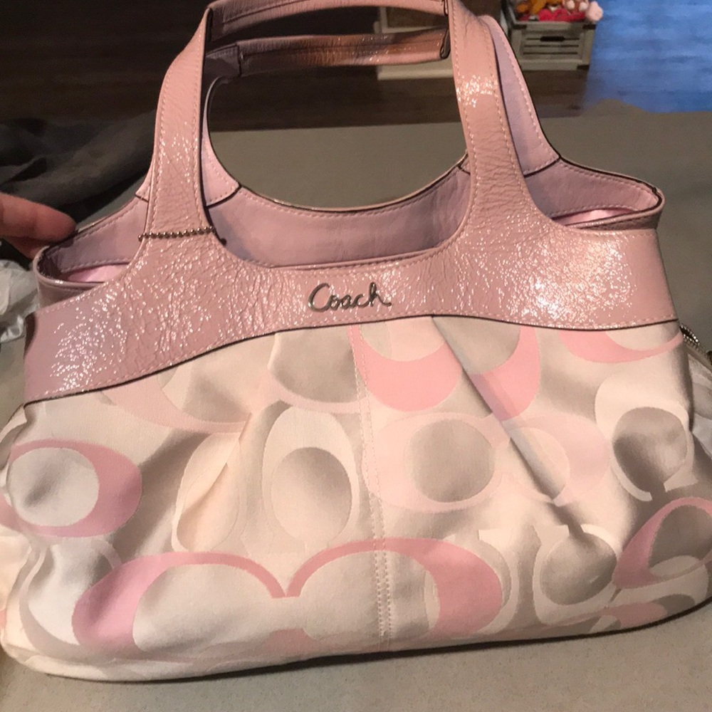 Authentic Coach multi tone pink shoulder bag